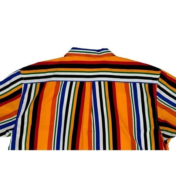 Weiv Of Los Angeles Brilliant Colored Stripe Short Sleeve Button Shirt Mens 2XL - Picture 9 of 12
